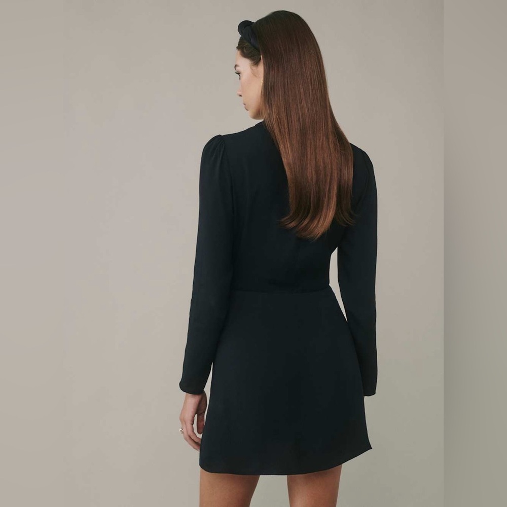 reformation hugh button up long sleeve mini shirt dress - Picture 2 of 8